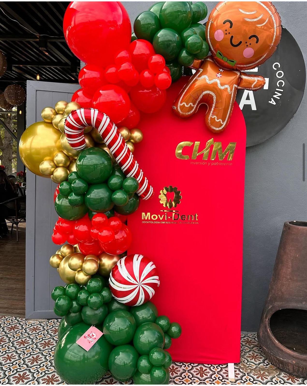 Backdrop navideño con globos